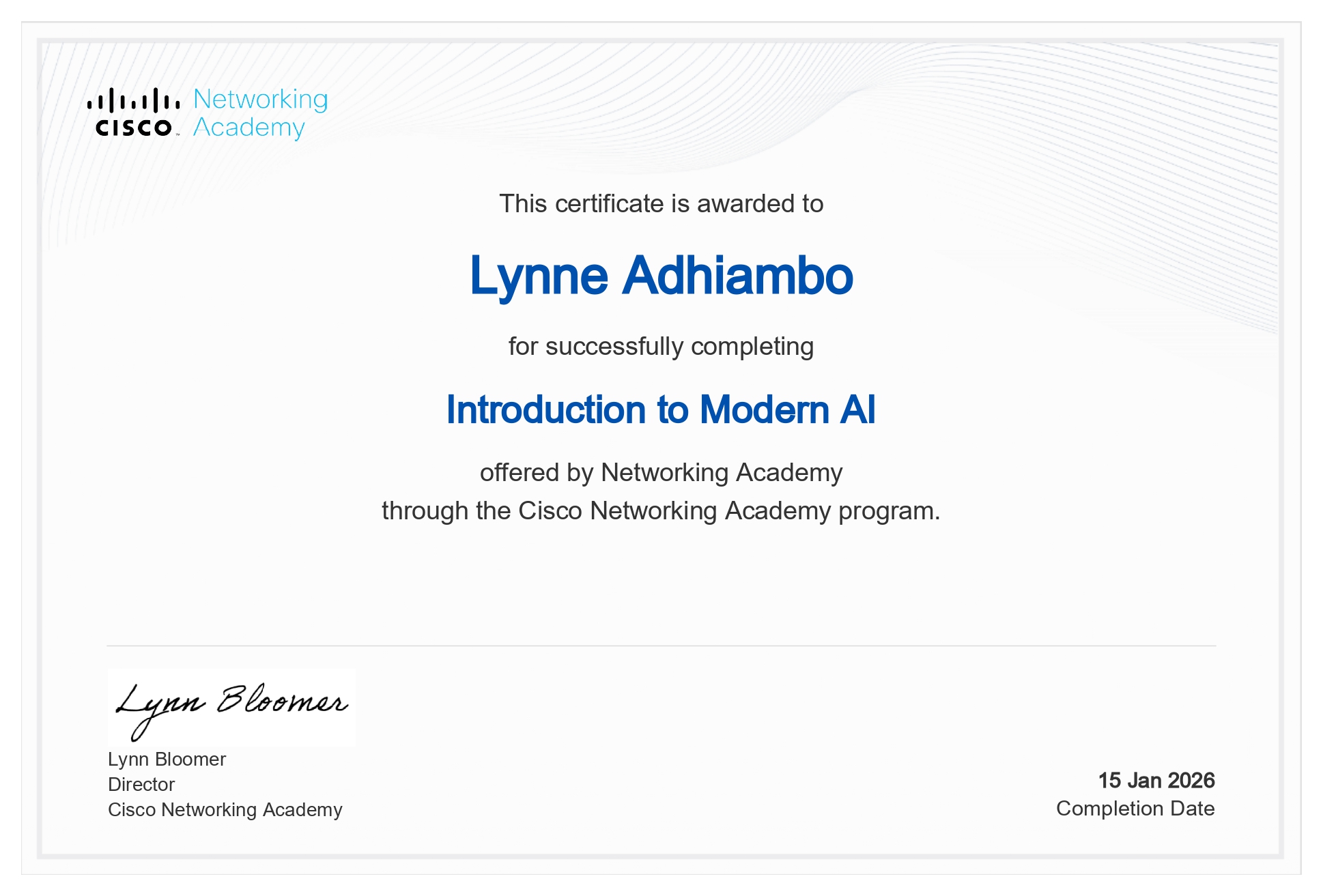 Certification 1